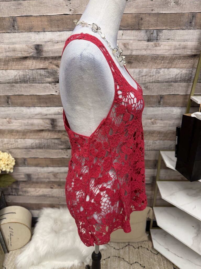 Bar 111 Red Crochet Tank Top