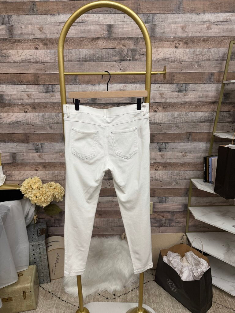 HUE White Skinny Pull-On Jeans