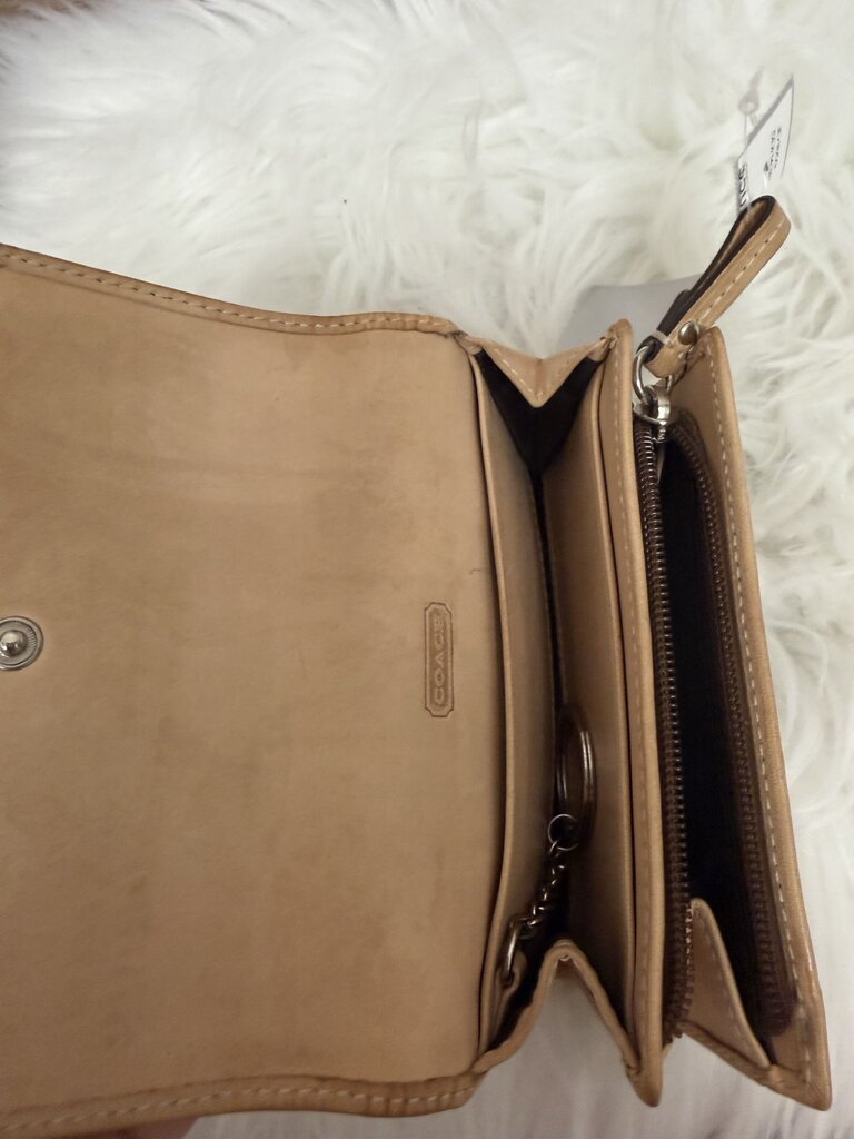 Coach Signature Canvas & Leather Trifold Wallet