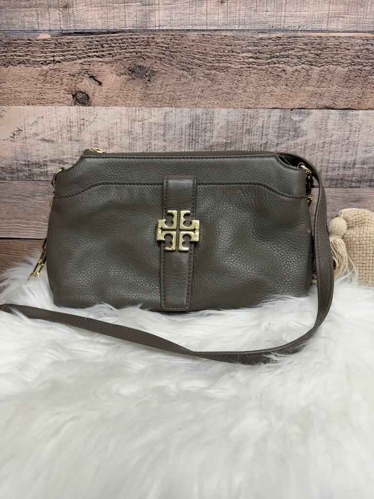 Tory Burch Meyer Chain Taupe Leather Crossbody