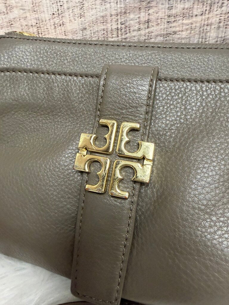 Tory Burch Meyer Chain Taupe Leather Crossbody