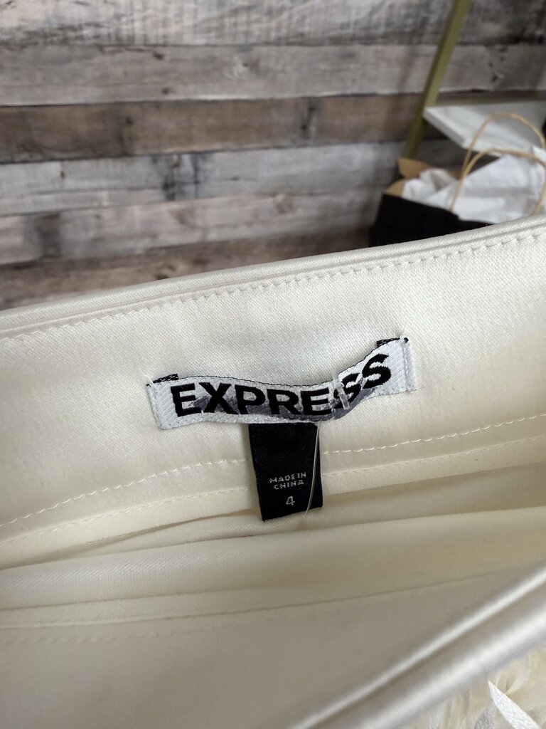 Express Ivory Fringe Mini Skirt