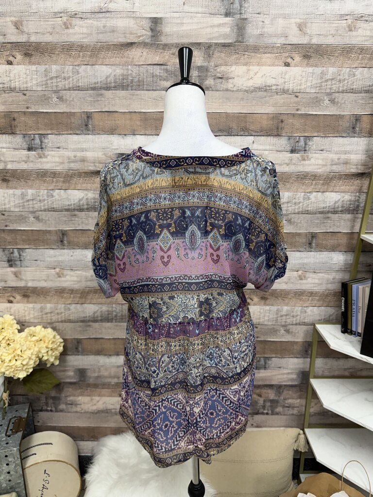 Multi Color Rory Beca Bohemian Paisley Print Top L
