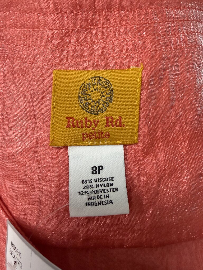 Ruby Rd Coral Metallic Cropped Blazer