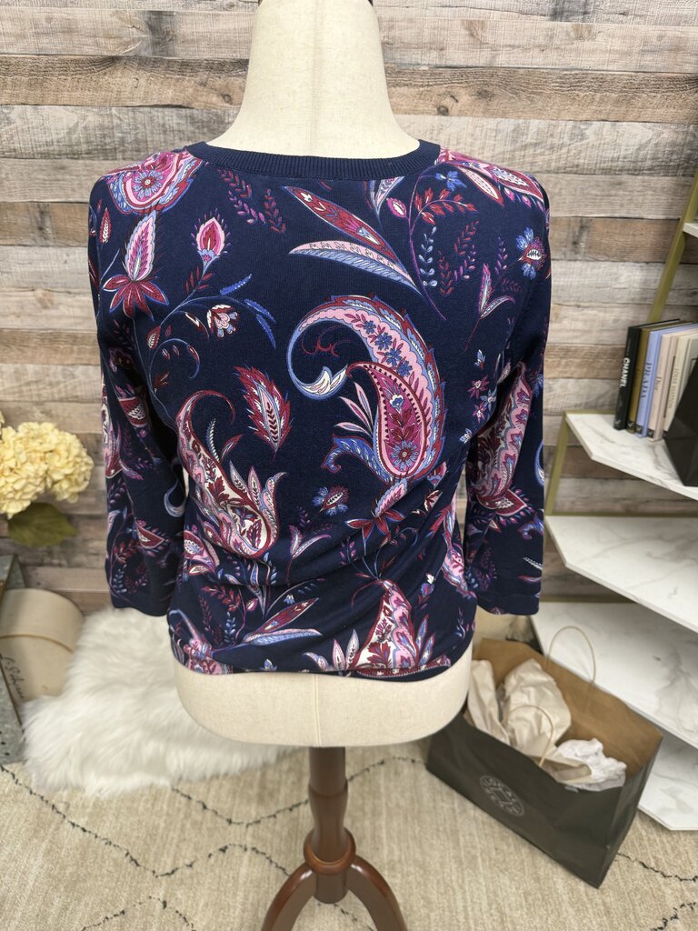 Talbots Paisley Print Cardigan M