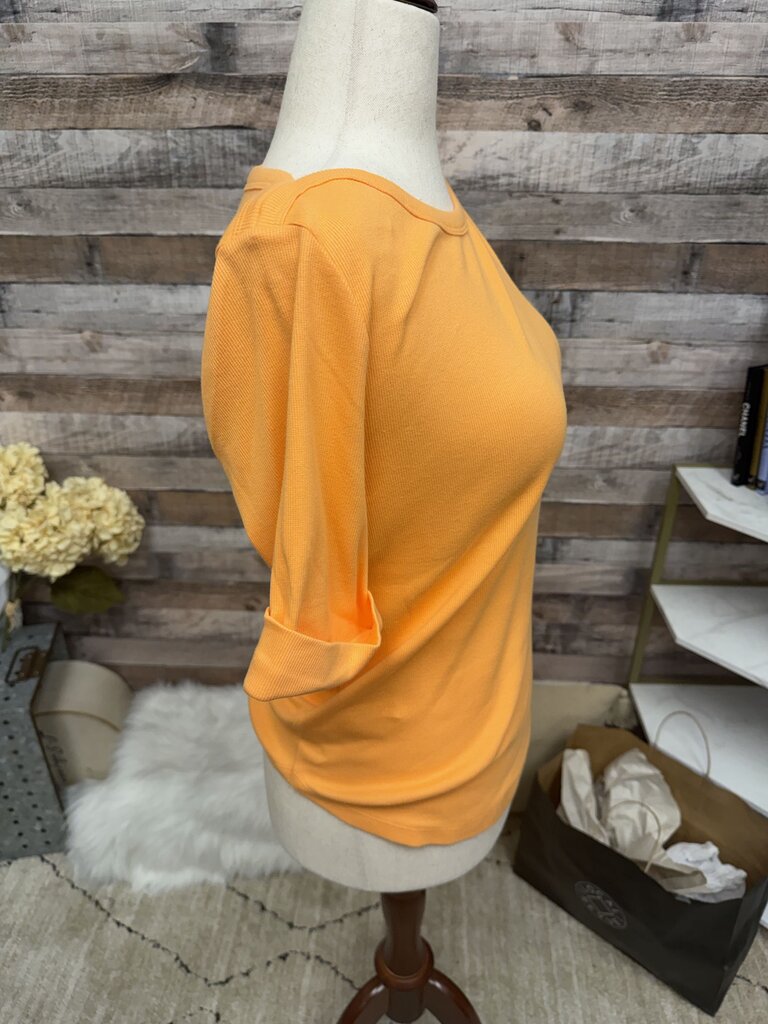 NWT Talbots Orange Short Sleeve Cropped T-Shirt L