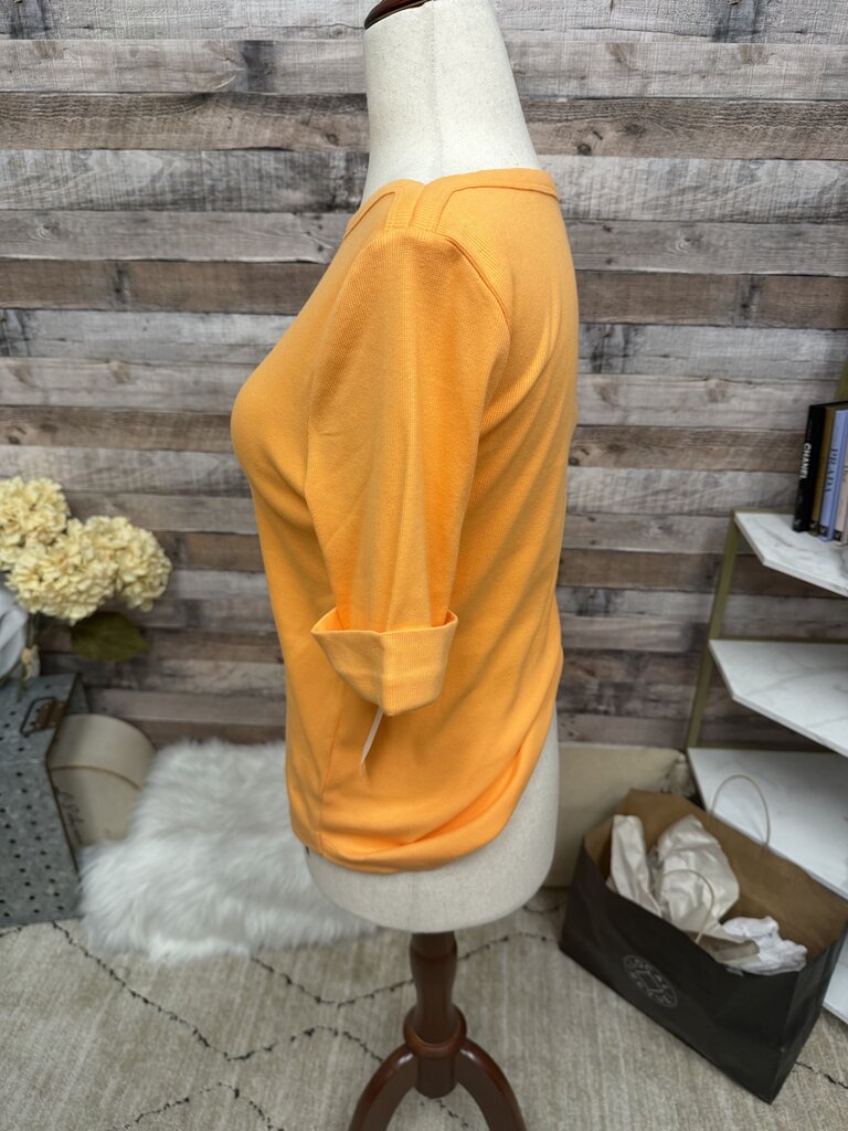 NWT Talbots Orange Short Sleeve Cropped T-Shirt L