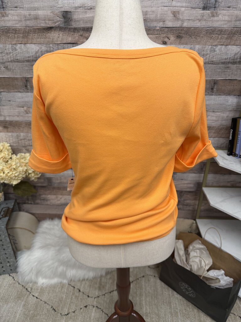 NWT Talbots Orange Short Sleeve Cropped T-Shirt L