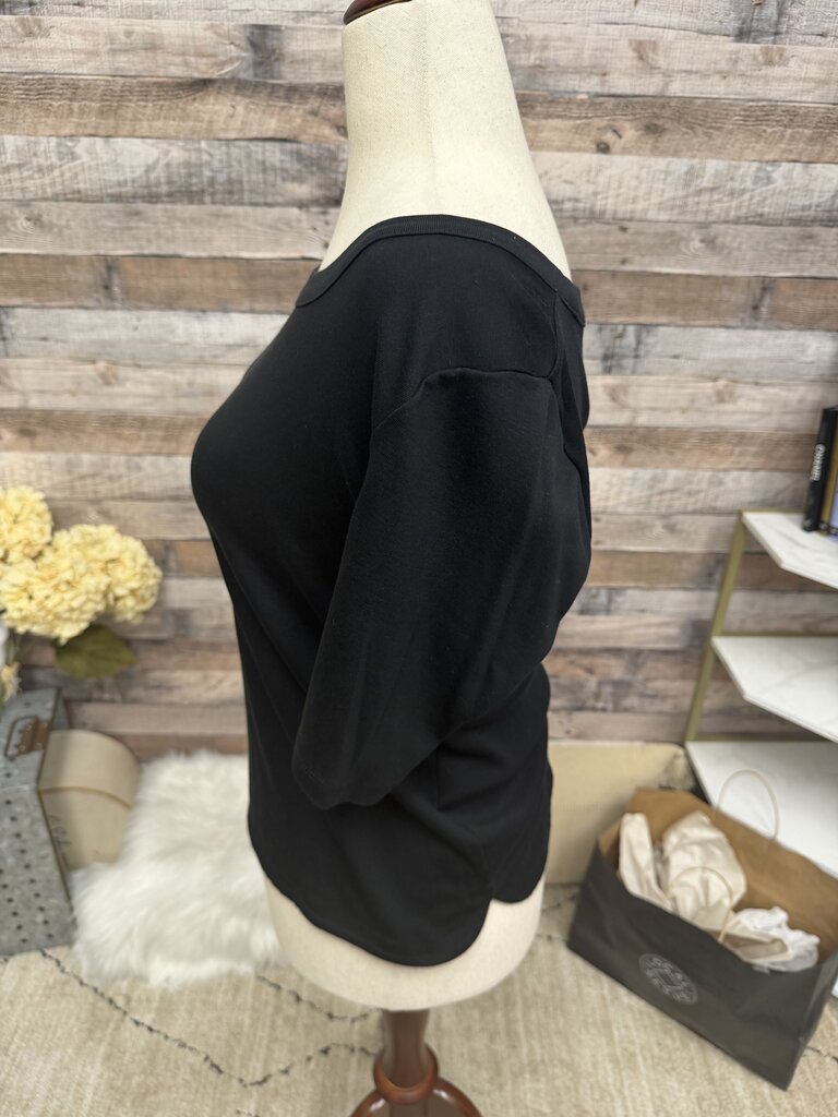 Talbots Black Shorts Sleeve Tee L