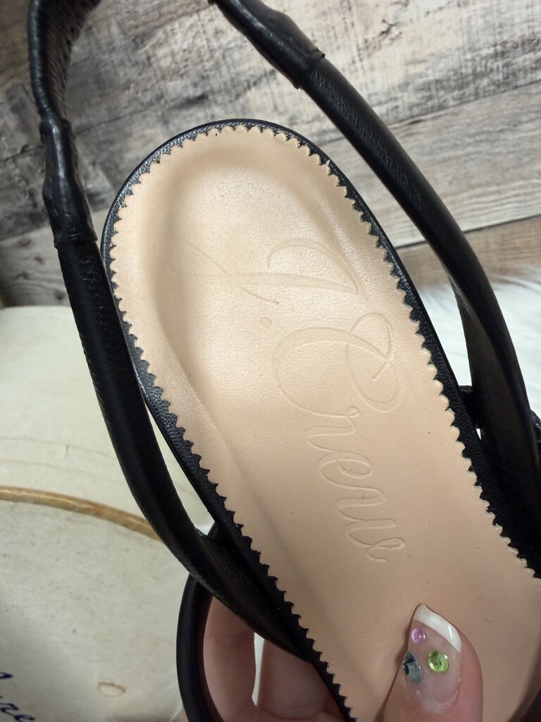 J.Crew Black Leather Strappy Sandals 8