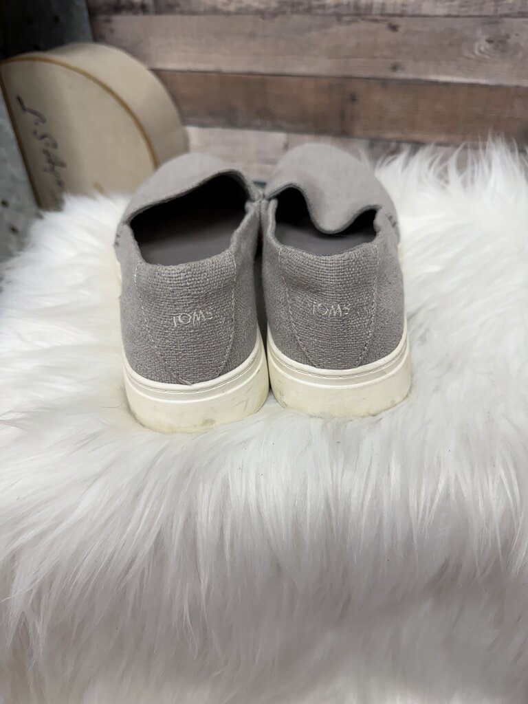 Toms Grey Canvas Slip-On Sneakers