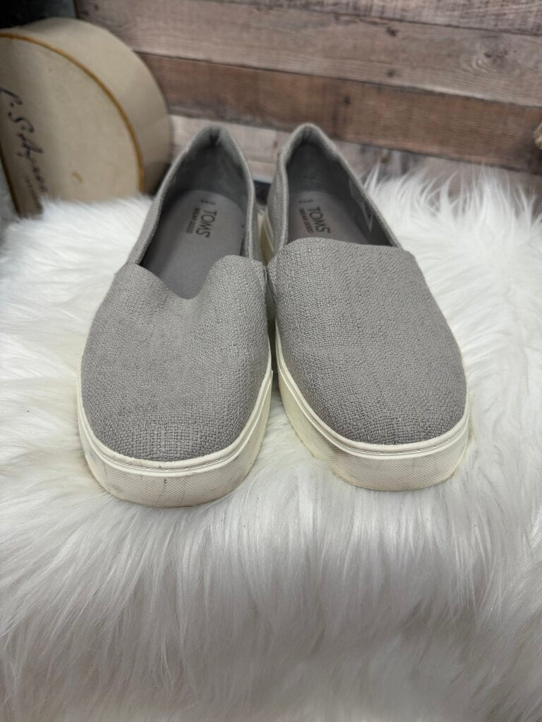 Toms Grey Canvas Slip-On Sneakers