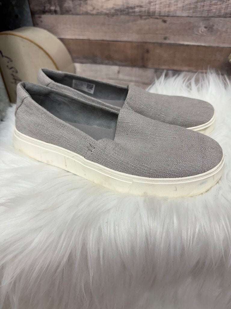 Toms Grey Canvas Slip-On Sneakers