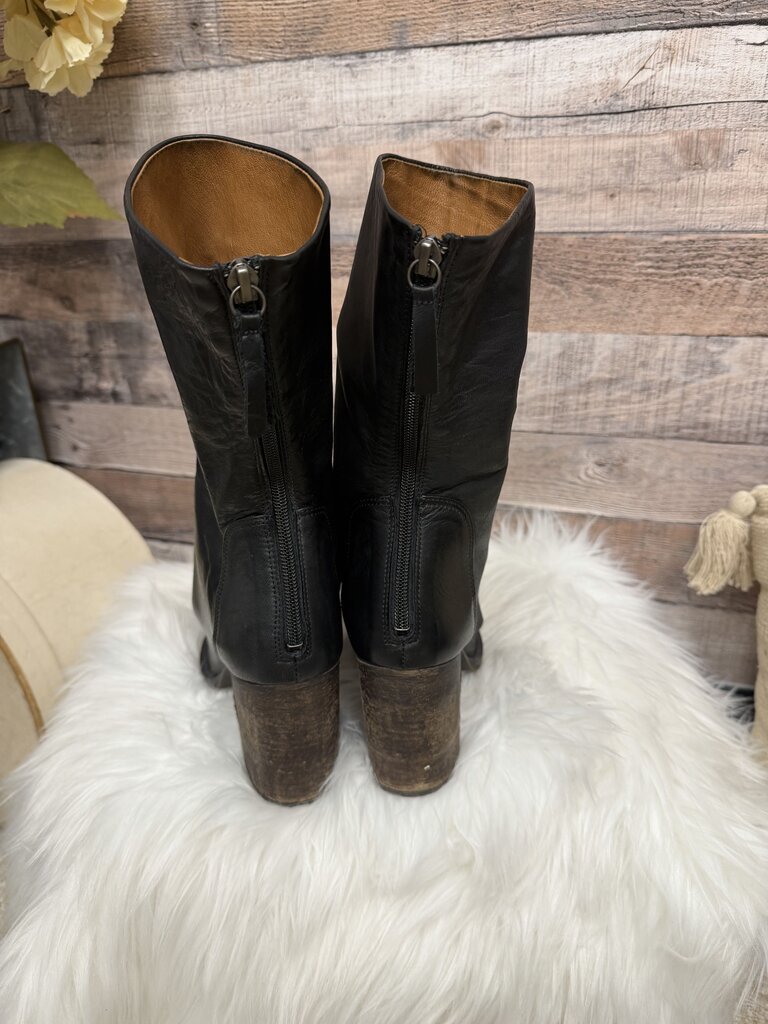 Free People Black Leather Ankle Boots