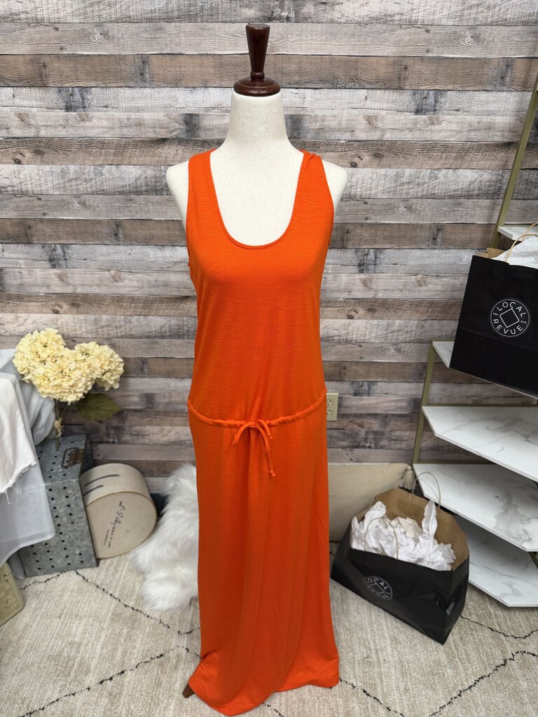 Lanston Orange Knit Sleeveless Maxi Dress S