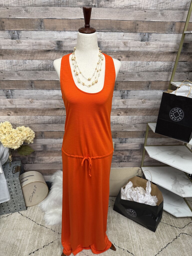 Lanston Orange Knit Sleeveless Maxi Dress S
