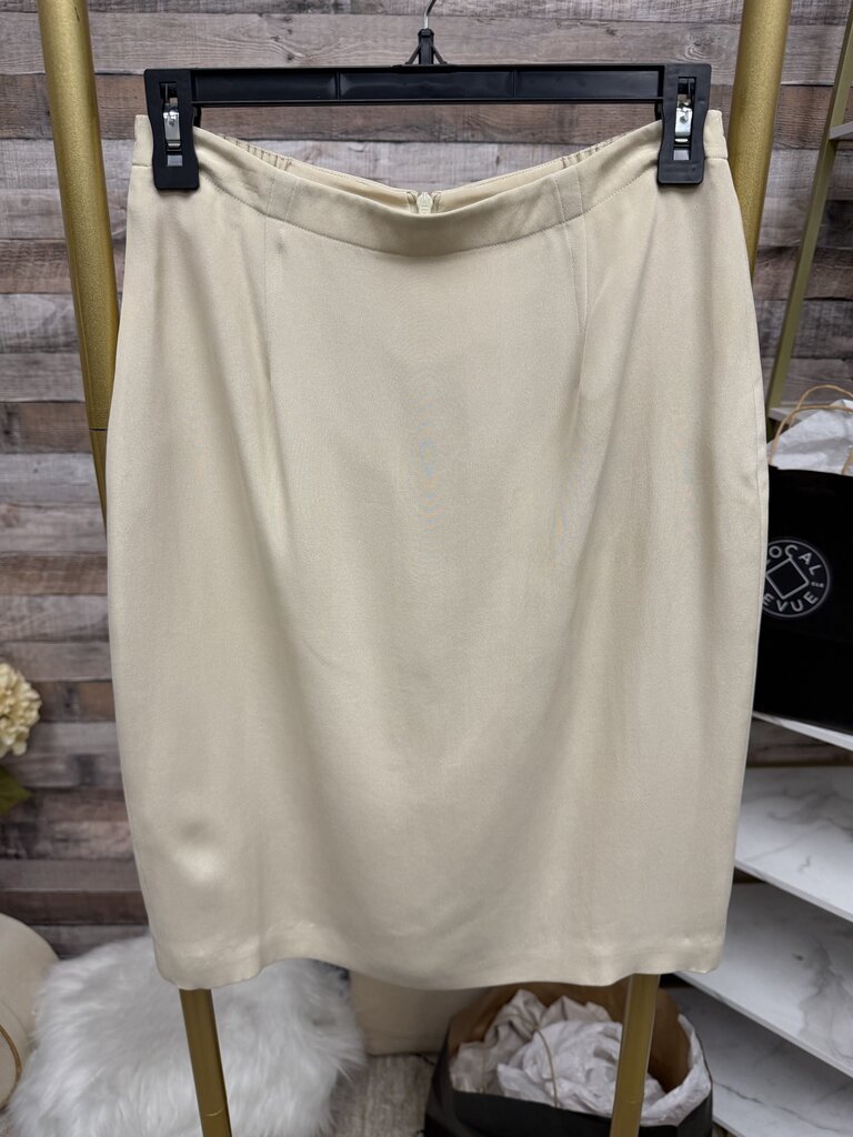 Josephine Chaus Ivory Silk Skirt
