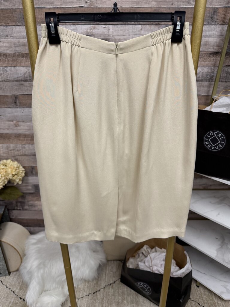 Josephine Chaus Ivory Silk Skirt