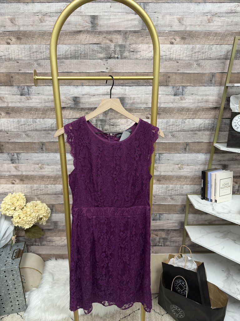 Brixon Ivy Purple Sleeveless Lace Dress M