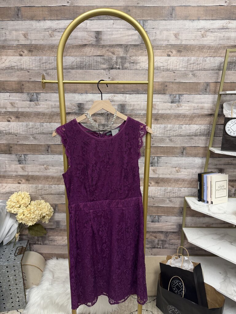 Brixon Ivy Purple Sleeveless Lace Dress M