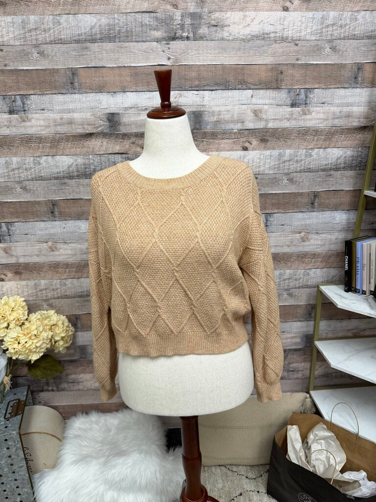 Dreamers By Debut Brown Cropped Sweater L