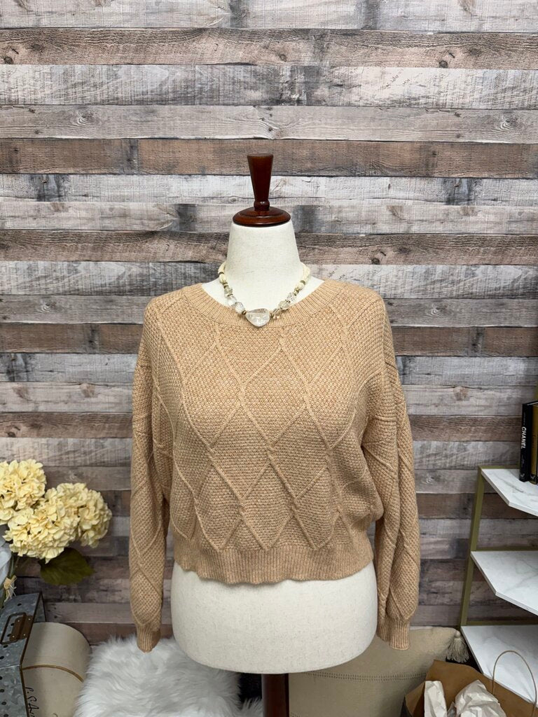 Dreamers By Debut Brown Cropped Sweater L
