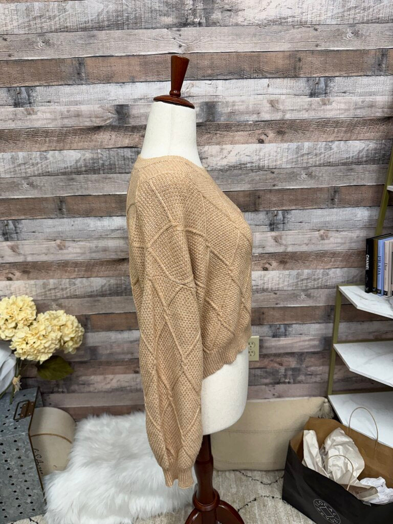 Dreamers By Debut Brown Cropped Sweater L