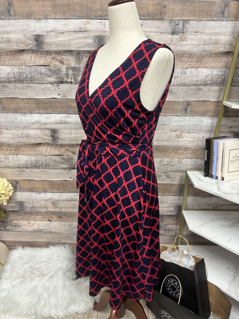Hawthorn Kassidy Navy & Red Geometric Print Dress