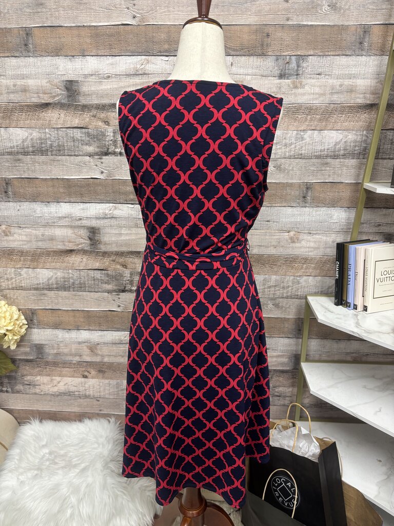 Hawthorn Kassidy Navy & Red Geometric Print Dress