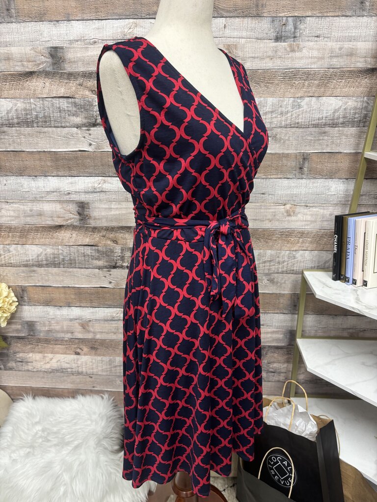 Hawthorn Kassidy Navy & Red Geometric Print Dress