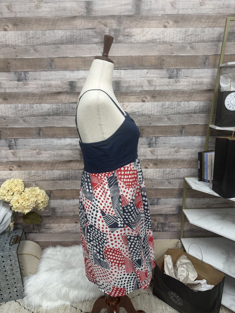 Anthropologie Red, White & Blue Polka Dot Print Dress 6