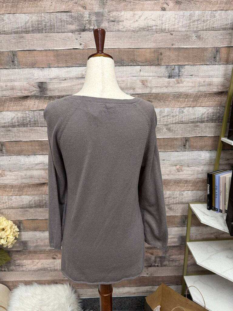 Anthropolgie Grey Textured Knit Pullover M