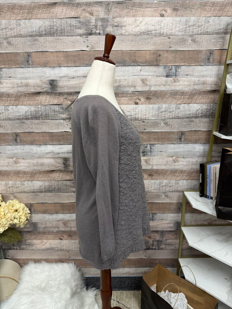 Anthropolgie Grey Textured Knit Pullover M