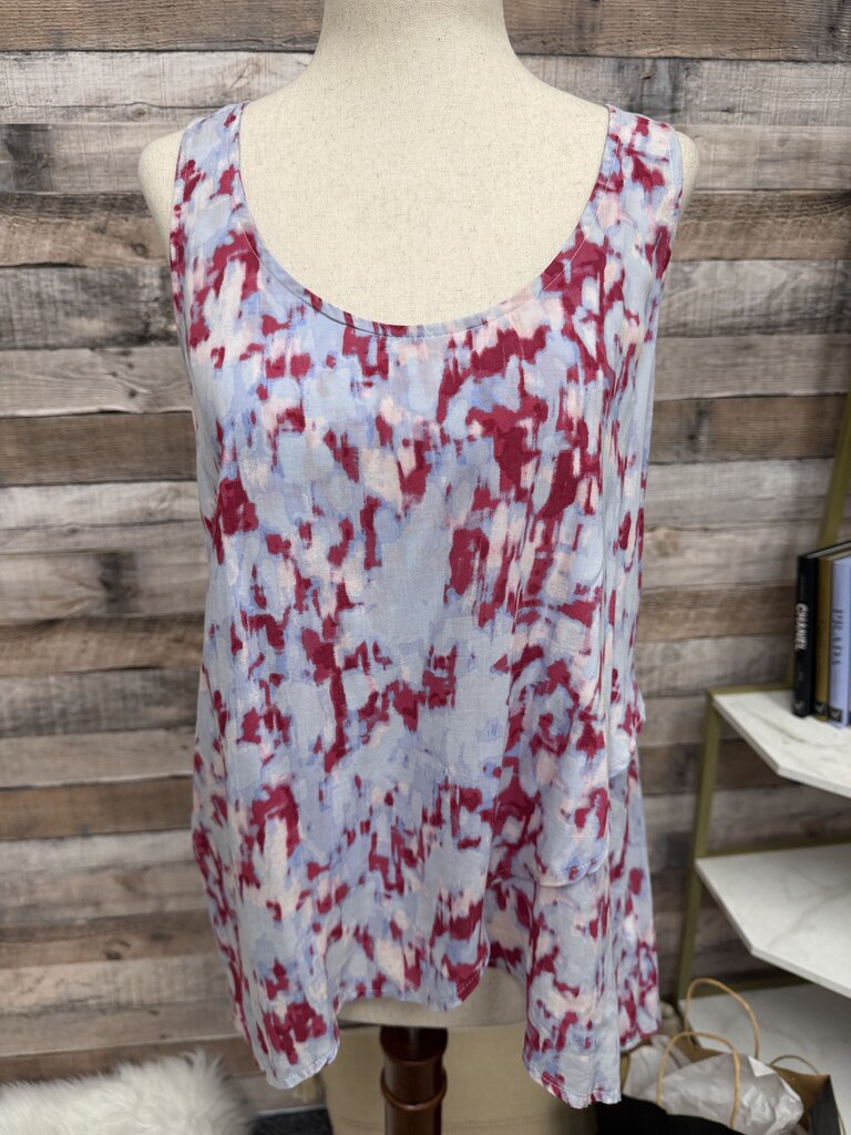 Splendid Brand Red & Grey Print Sleeveless Tank Top S