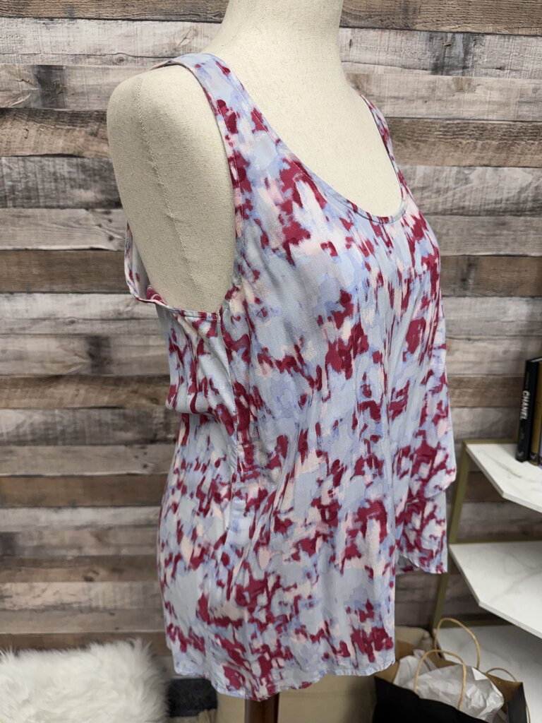Splendid Brand Red & Grey Print Sleeveless Tank Top S