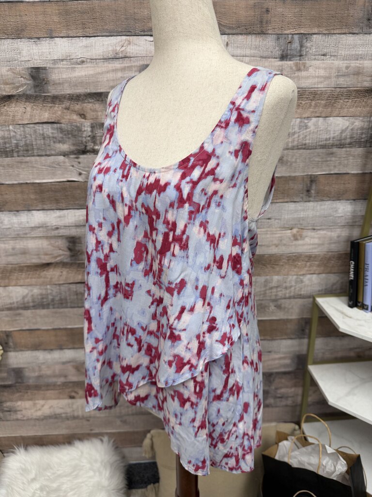 Splendid Brand Red & Grey Print Sleeveless Tank Top S