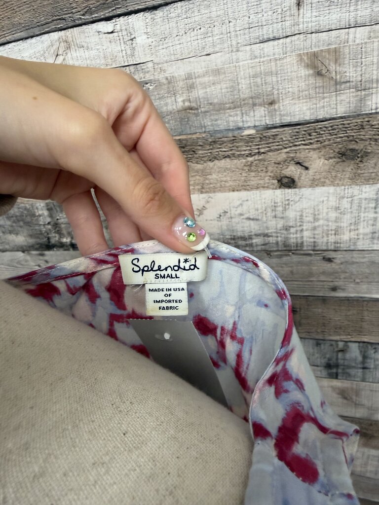 Splendid Brand Red & Grey Print Sleeveless Tank Top S