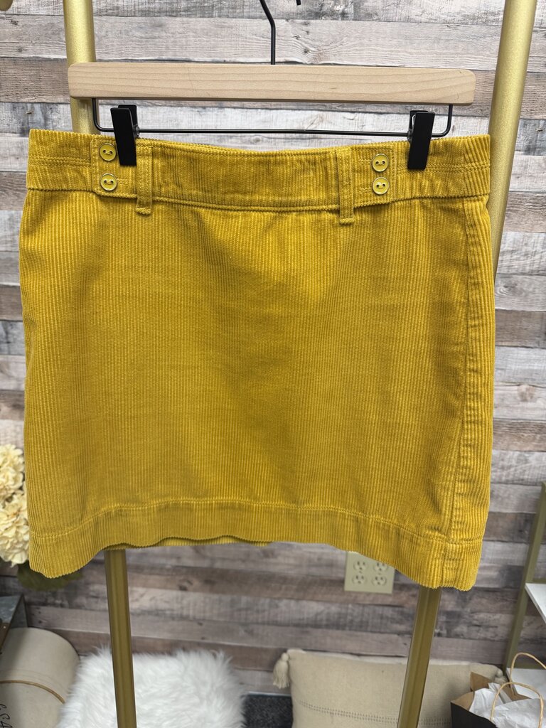 Loft By Ann Taylor Yellow Corduroy Mini Skirt 6