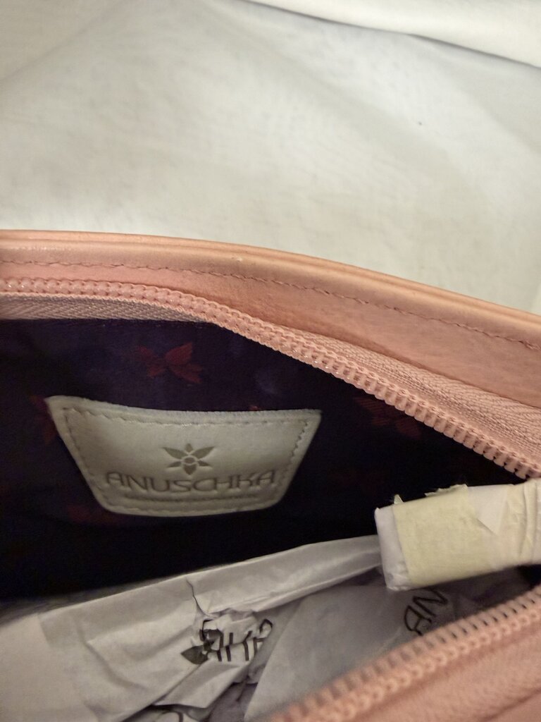 Anuschka Pink w/Flower & Bee Crossbody