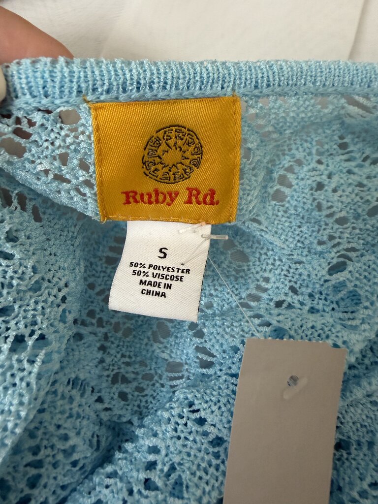 Ruby Rd. Light Blue Open Knit Cardigan