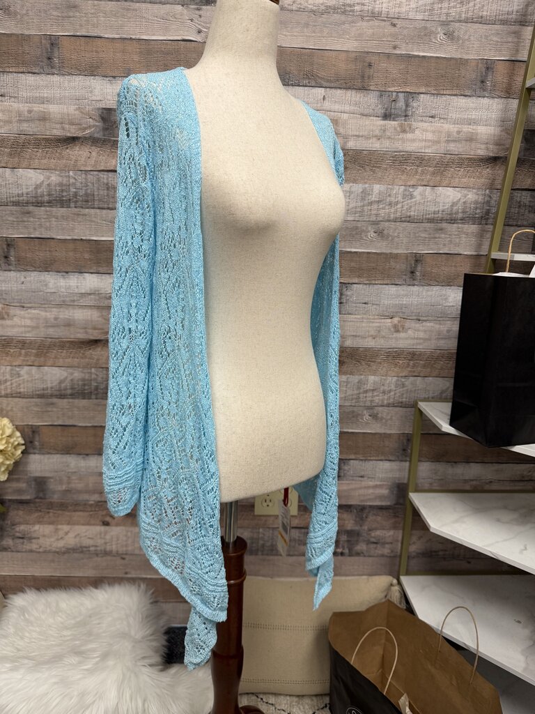 Ruby Rd. Light Blue Open Knit Cardigan