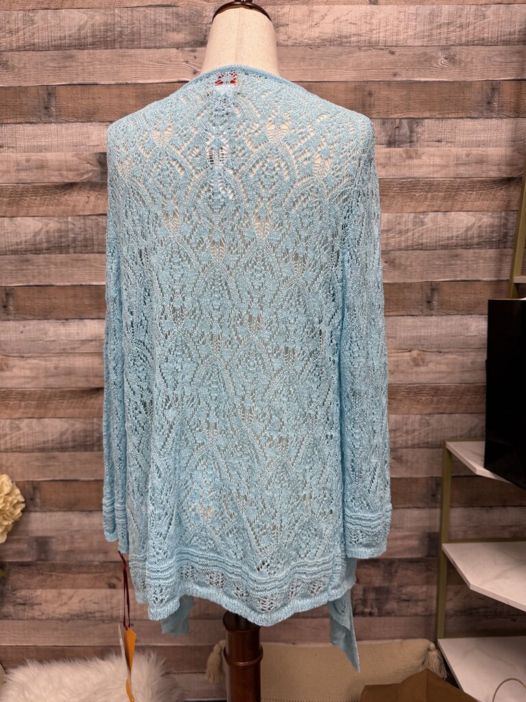 Ruby Rd. Light Blue Open Knit Cardigan