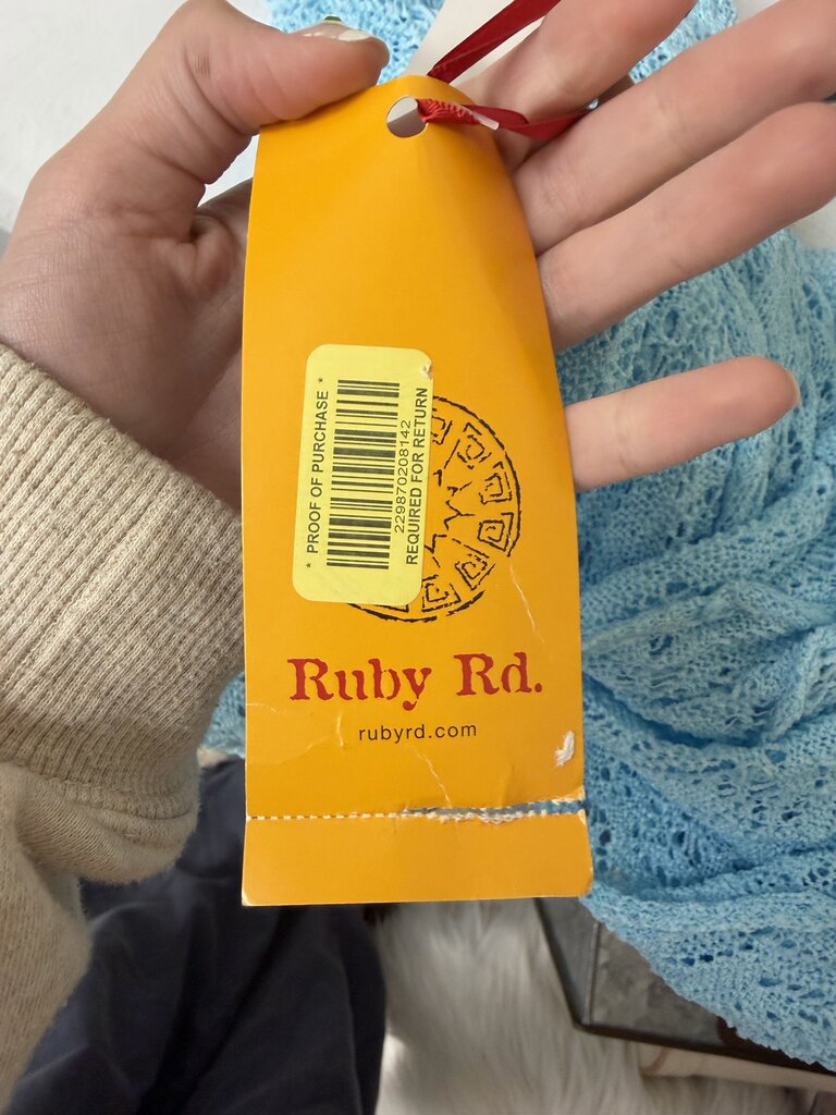 Ruby Rd. Light Blue Open Knit Cardigan
