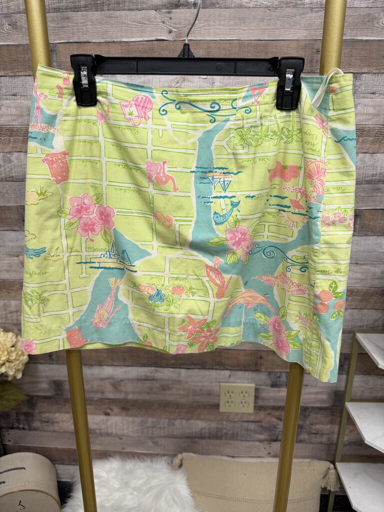 Lily Pulitzer Green & Pink Skirt