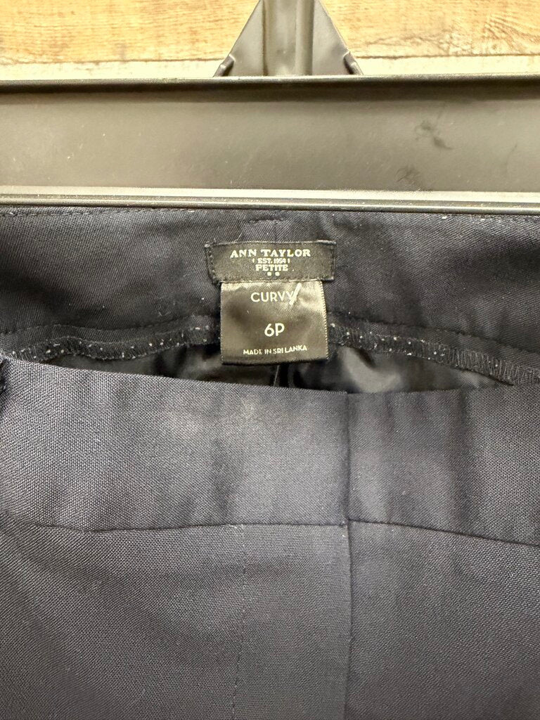 Ann Taylor Navy Petite Curvy Dress Pants