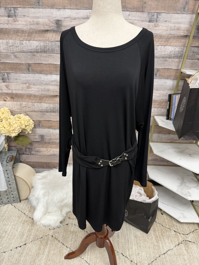 Michael Kors Black Long Sleeve Dress With Belt