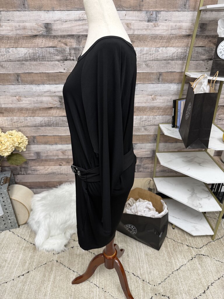 Michael Kors Black Long Sleeve Dress With Belt