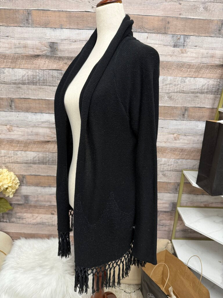 Lily Pulitzer Black Cardigan With Fringe Hem