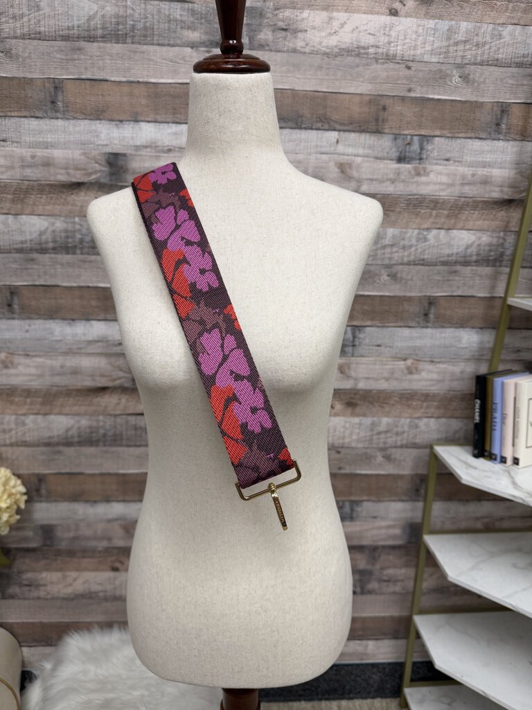 Kedzie Purple Floral Print Crossbody Strap