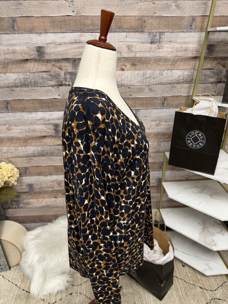 Chico's Leopard Print V-Neck Sweater